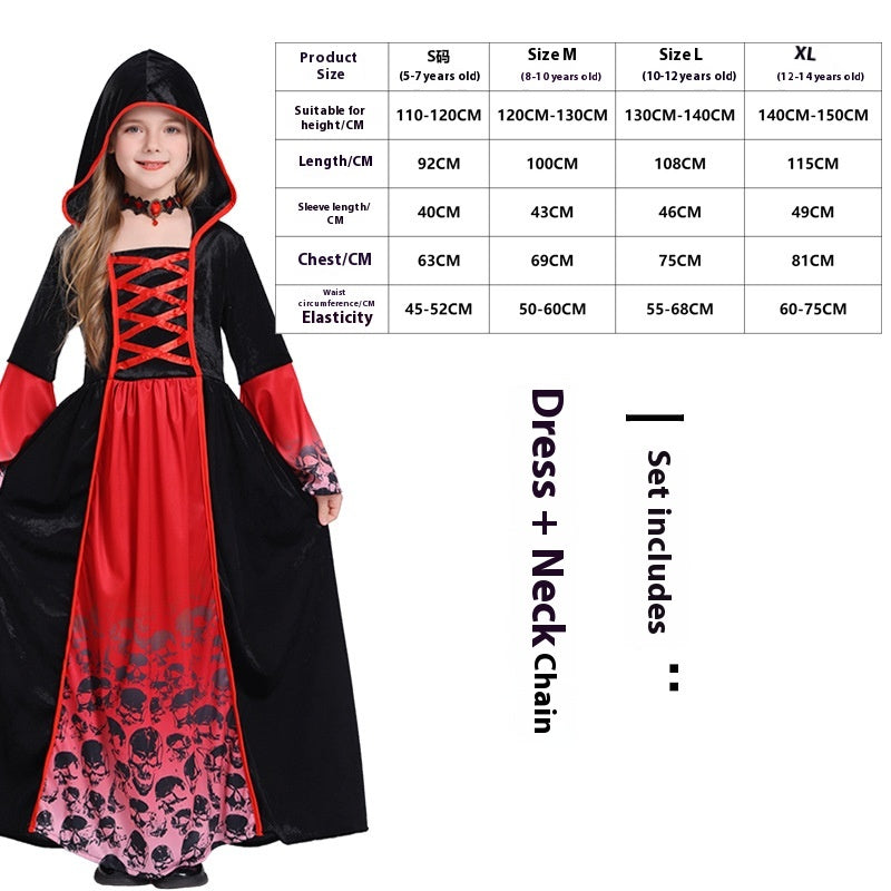 Halloween Witch Vampire Costume Horror Skull Dress Up Performance — packaging