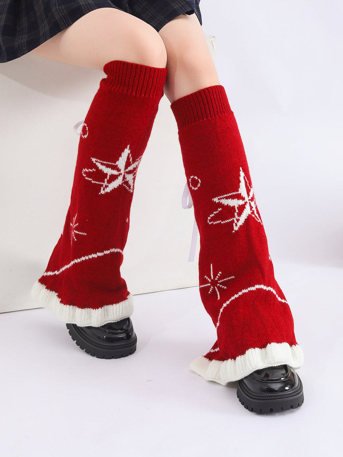 Y2K Goth Lolita Flared Knit Lace Tie Leg | Magic Stories