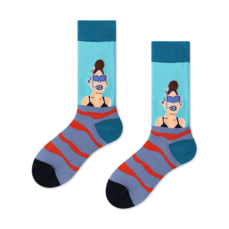 Cute Cotton Socks Women's Mid-tube Color | Magic Stories