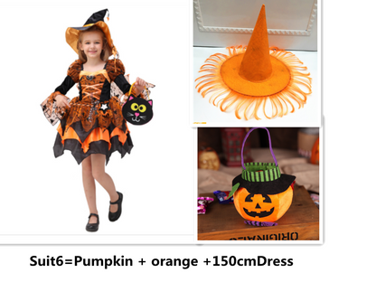 Halloween Children Costume Cosplay Witch Princess Dress — scale reference
