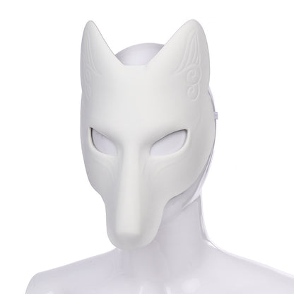DIY Leather Fox Mask Halloween Prop — back view