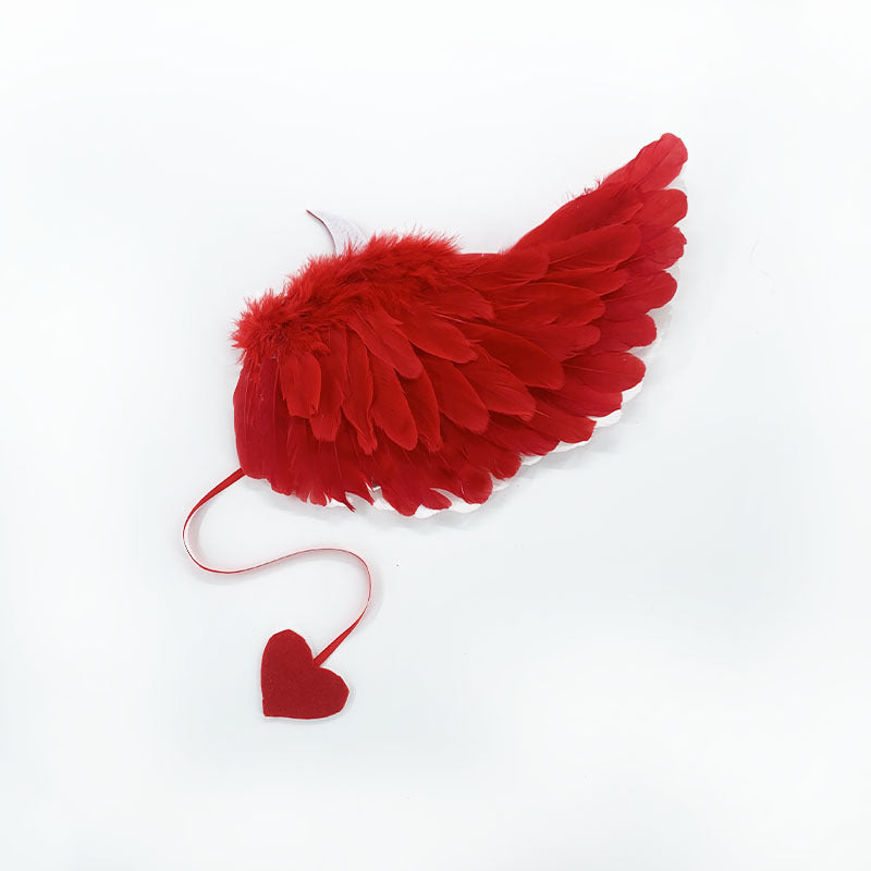 Halloween Party Makeup Costume Props Devil Angel Wings — back view