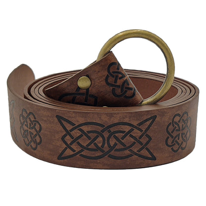Celtic Embossed Retro Knight Ring Belt COSPLAY Prop