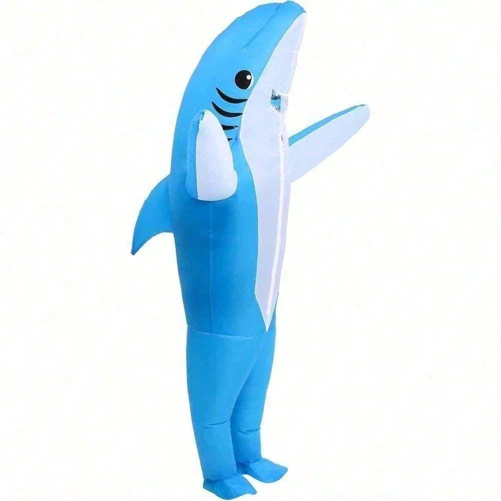 Perfect Valentine Gift, Shark Inflatable Costume, Adult Blow Up Halloween Party Outfit, Funny Group Cosplay For — detail