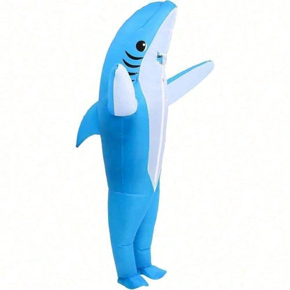 Perfect Valentine Gift, Shark Inflatable Costume, Adult Blow Up Halloween Party Outfit, Funny Group Cosplay For — detail