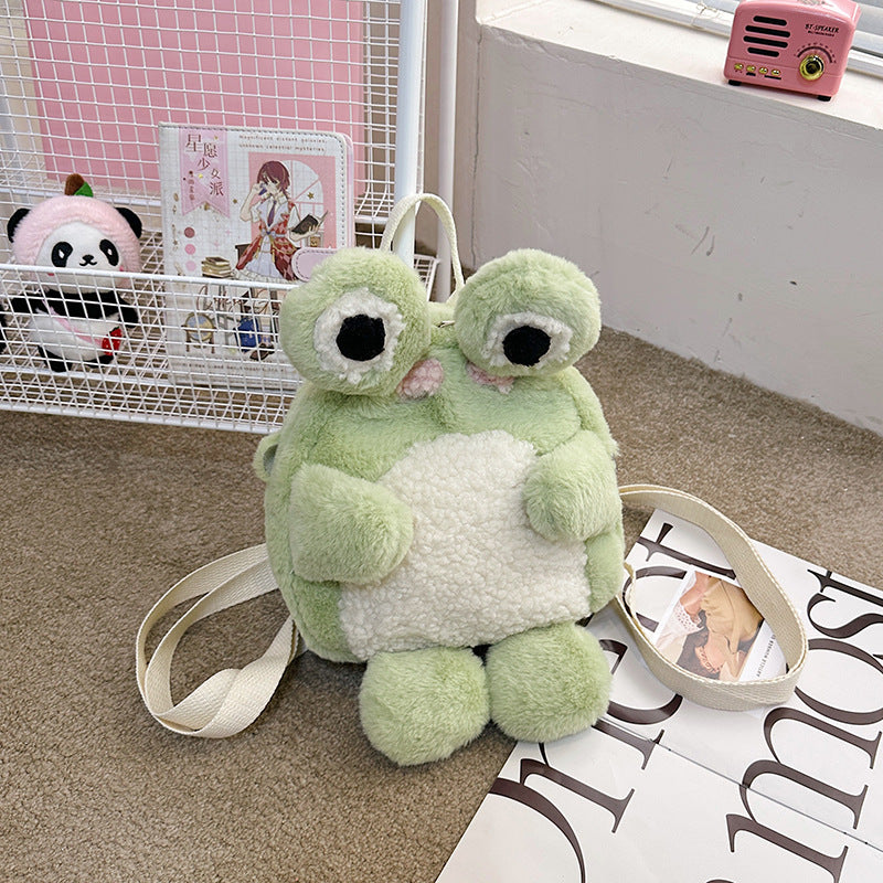 Soft And Adorable Frog Doll Plush Bag — detail
