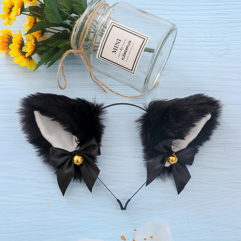 Headdress Props Plush Cat Ears Fox Ears — back view