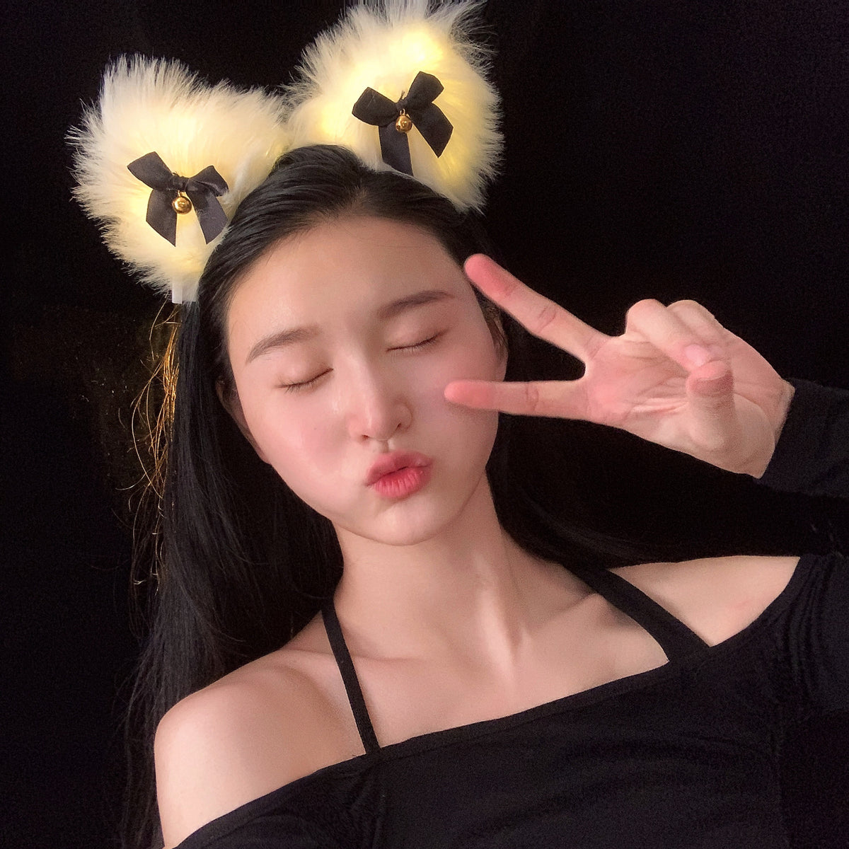 Glow Plush Bell Fox Cat Ear Headband | Magic Stories