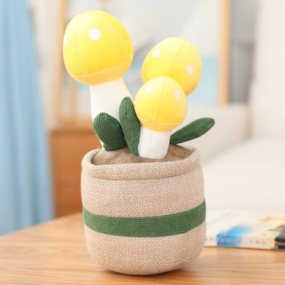 New Cute Potted Plants Mushroom Ornaments Plush — packaging