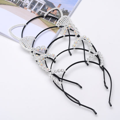 Cute Handmade Diamond Little Devil Cat Ear Headband