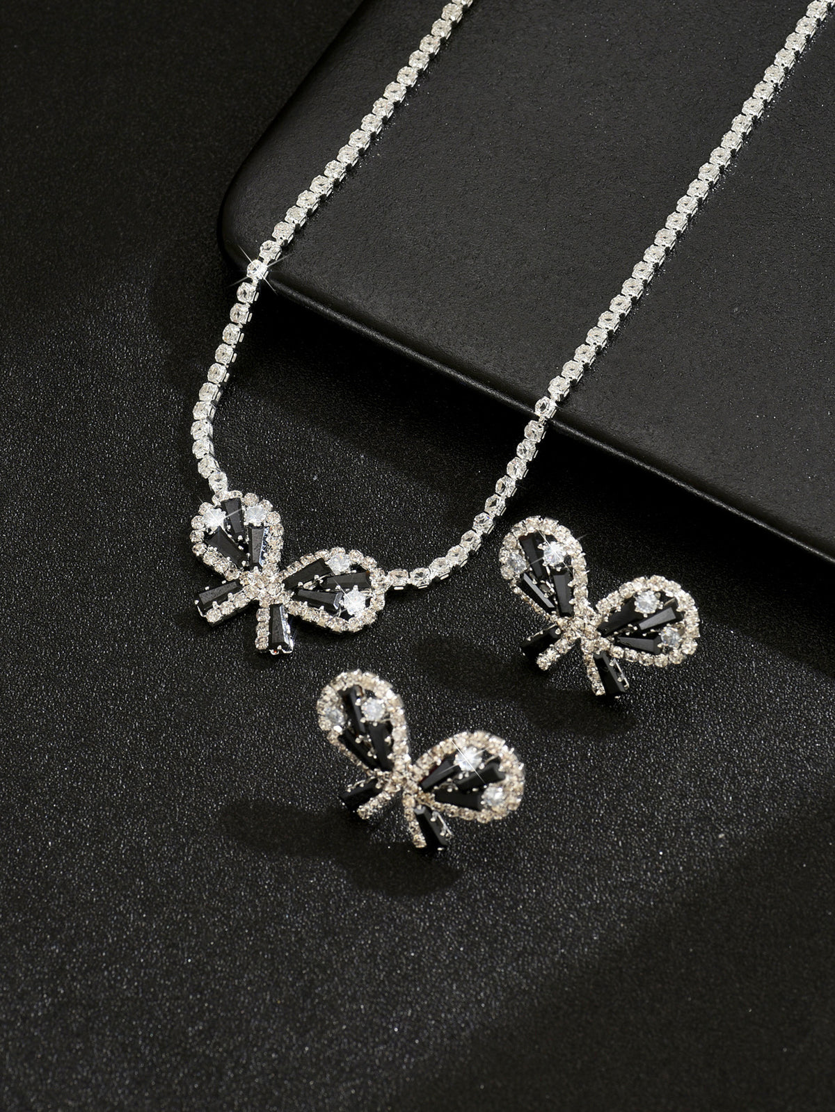 Women Black Butterfly Cubic Zirconia 2 Pcs | Magic Stories