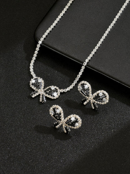 Women Black Butterfly Cubic Zirconia 2 Pcs | Magic Stories