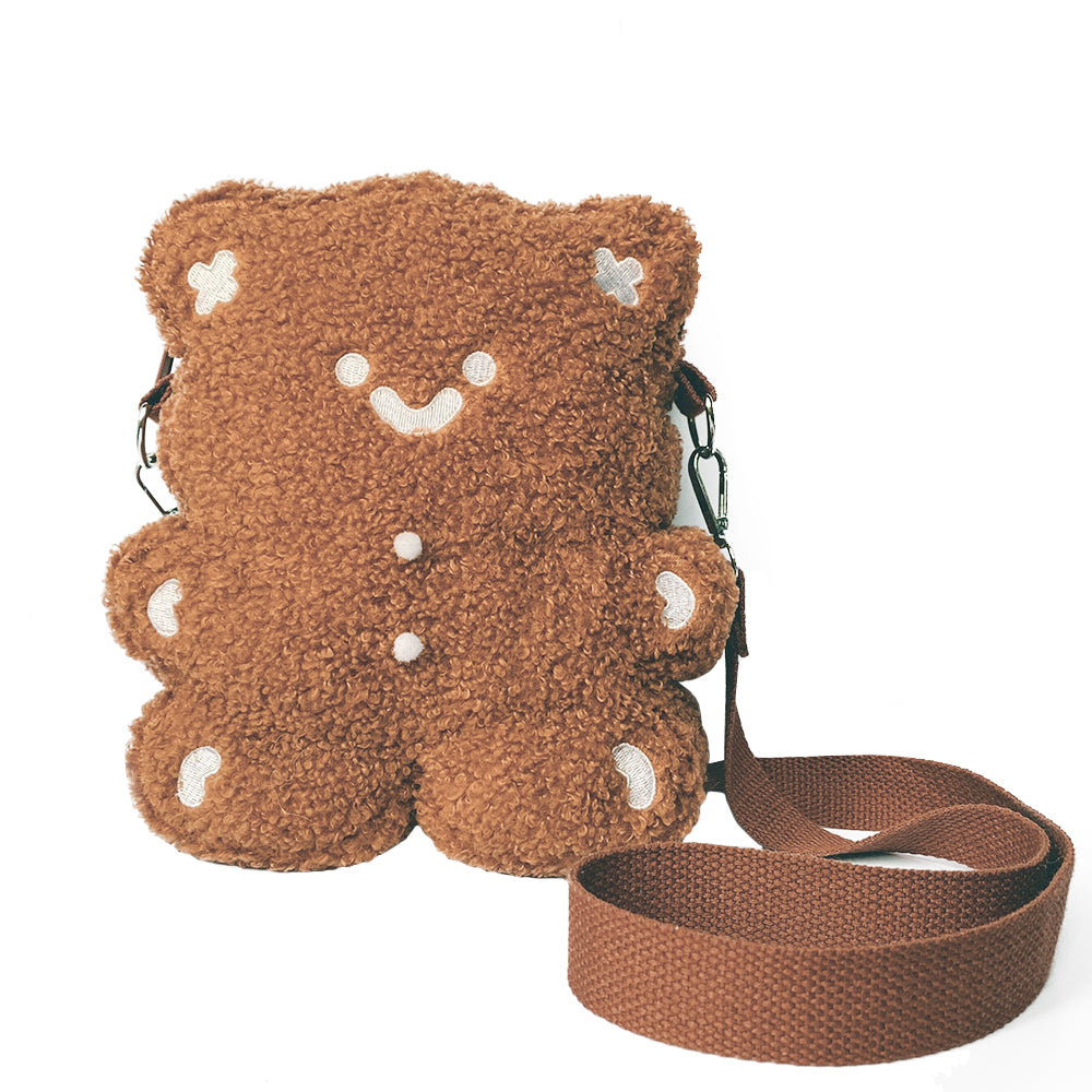 Gingerbread Bear Diagonal Plush Bag | Magic Stories