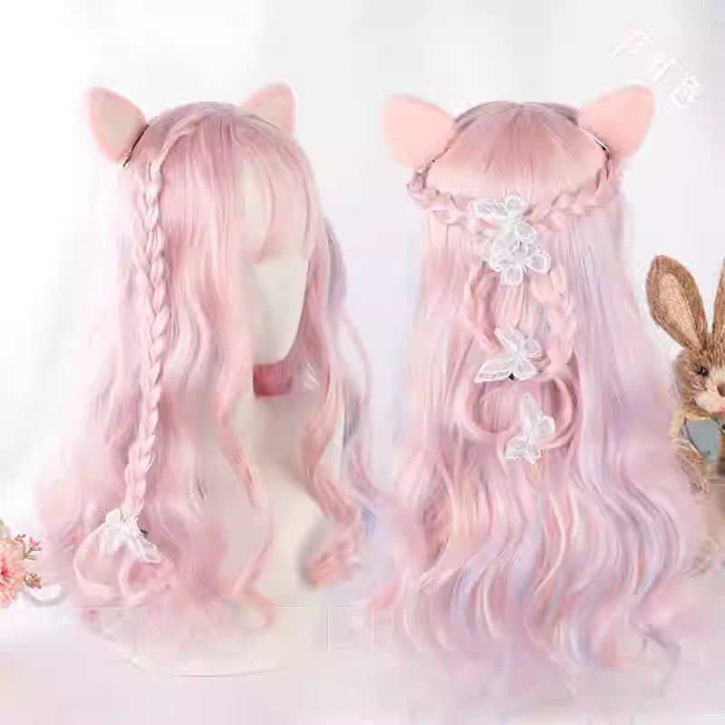 Soft Girl Long Curly Hair In Rainbow Colors Cute And Adorable Cosplay Wig For Girls