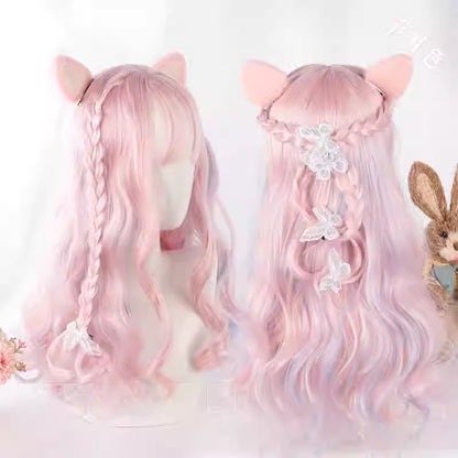 Soft Girl Long Curly Hair In Rainbow Colors Cute And Adorable Cosplay Wig For Girls