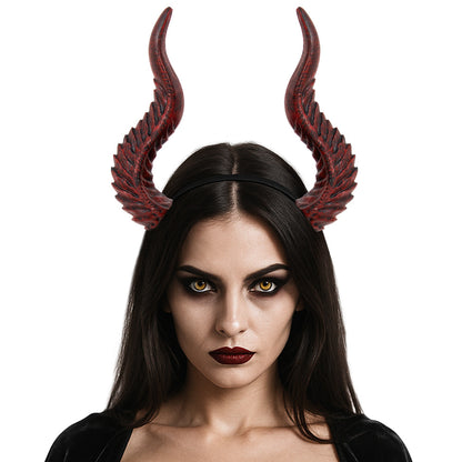 Cross-border New Halloween Festival Dress Up Devil Horn Headband DIY Assembly Cos Hair Accessories Props Can Be — in use