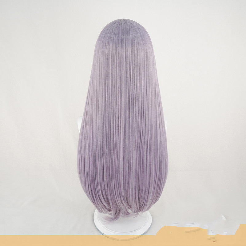 Minato Yu Hina cosplay wig gray purple — back view