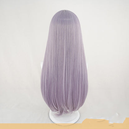 Minato Yu Hina cosplay wig gray purple — back view