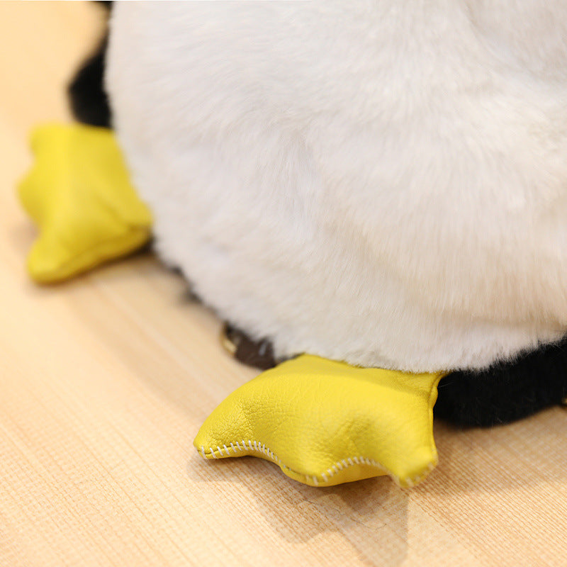 Kawaii Penguin Crossbody Bag Plush Toy Soft Stuffed Shoulder Bag Shoulder Satchel Bag Cosmetic Bag — back view