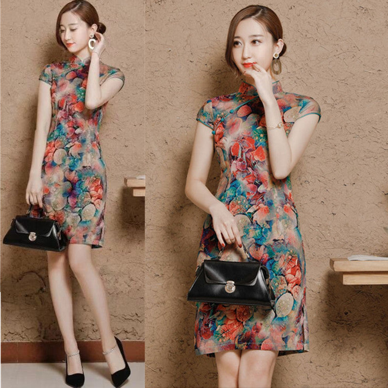Chinese cheongsam dress cheongsam — side view