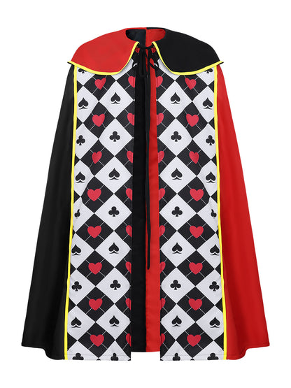 Queen Of Hearts Cloak Cosplay For Halloween Party Stage Performance, In Wonderland