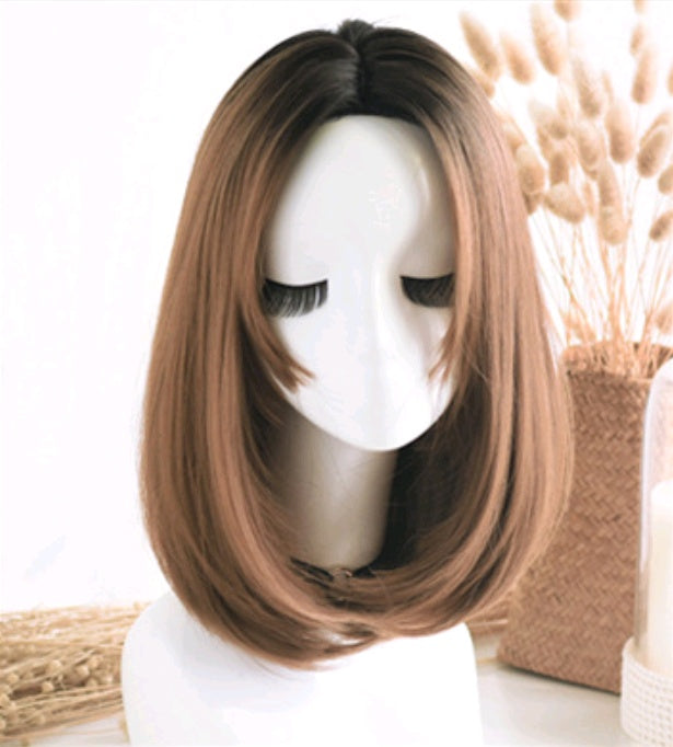 Long Straight Hair Wig — in use