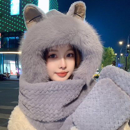 Fox Ears Women's Scarf Three In One Hat | Magic Stories