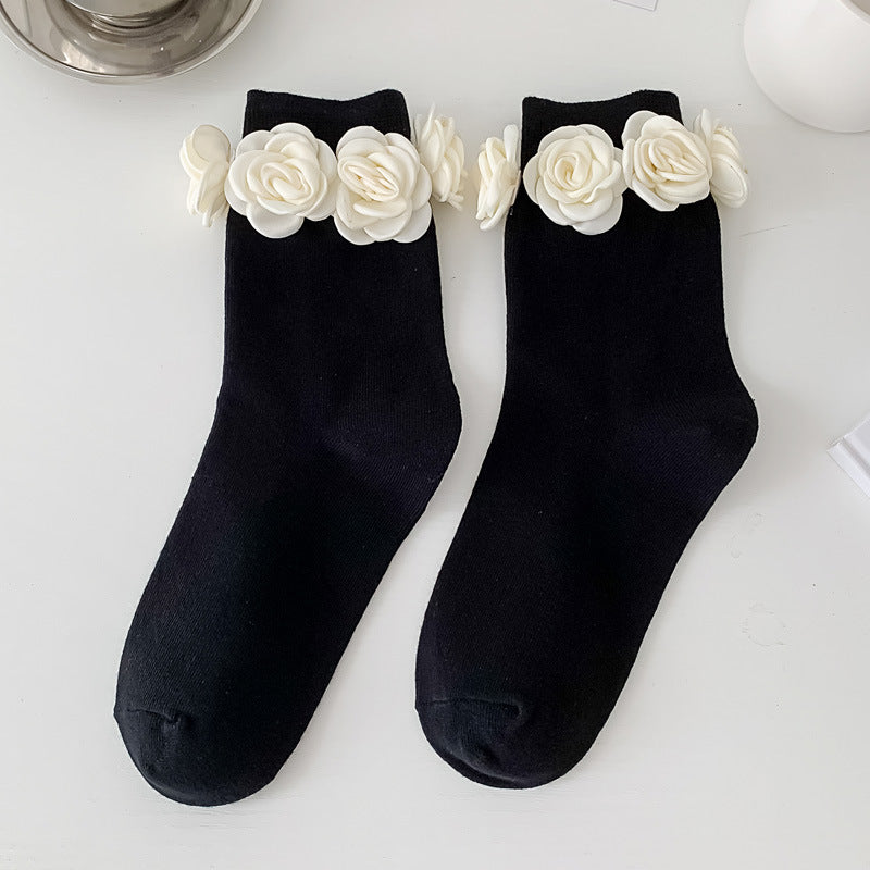 Three-dimensional Camellia Tube Socks | Magic Stories