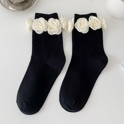 Three-dimensional Camellia Tube Socks | Magic Stories