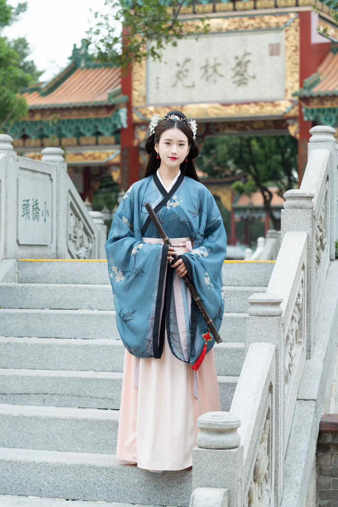 Changan Hometown Wei Jin Style Hanfu Womens ChineseStyle Daily Ancient Costume — back view