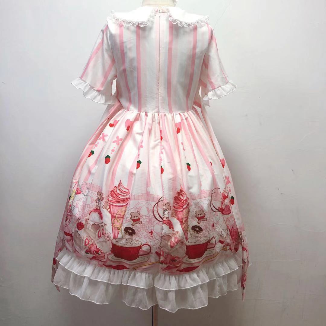 Meow Sauce Ice Cream Lolita Op Short Sleeve | Magic Stories