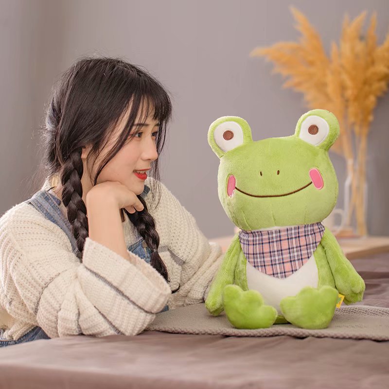 Scarf Frog Doll Cute Little Frog Plush Toy — scale reference