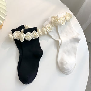 Three-dimensional Camellia Tube Socks | Magic Stories