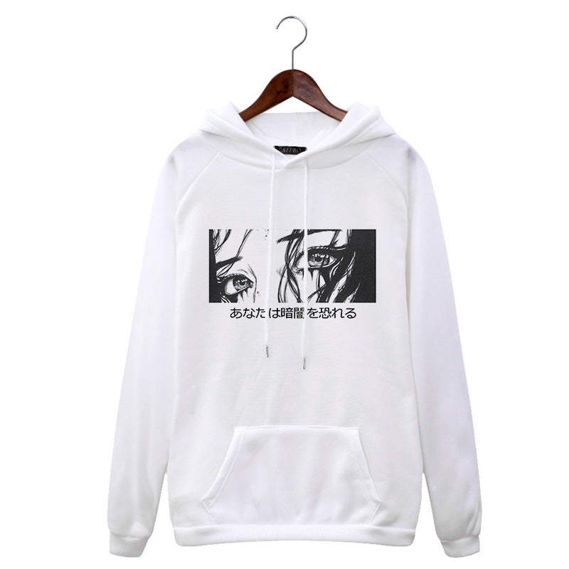 Women's Hoodie Anime Crying Girl Sweatshirt — side view