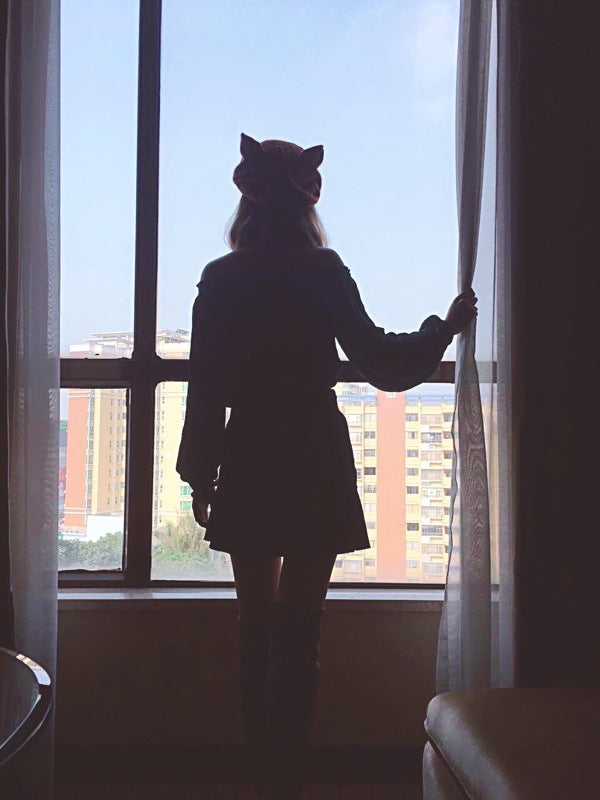 Fox ears beret — detail