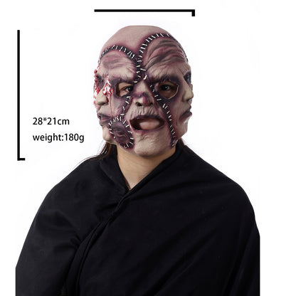 Halloween Three-sided Grimace Horror Mask Cosplay Mask Party Scary Mask Prop — detail
