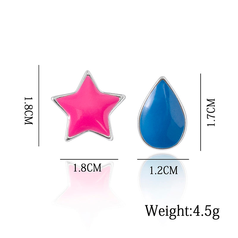 Cosplay Anime Hunter x Hunter Hisoka Earrings Enamel Teardrop Star Stud Earrings — detail