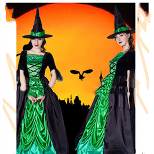 Halloween Women's Witch Green Dress | Magic Stories