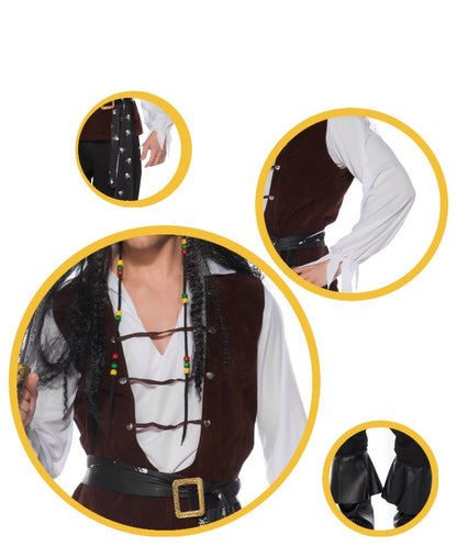 Men's Cosplay Clothes Halloween Pirates Of The Caribbean Clothing - Magic Stories