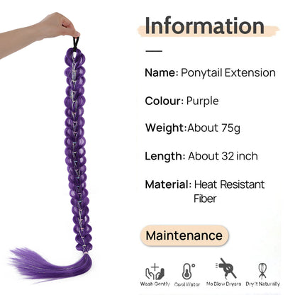 Cross-border Foreign Trade European And American Wigs, Witch Hunt Team, Rumi Ponytail, Colorful Elastic Rope — in use