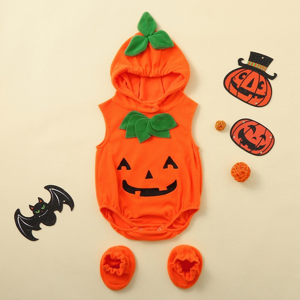 Baby Pumpkin Halloween Costume — side view