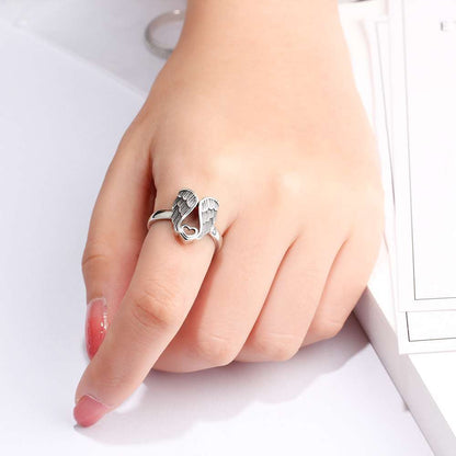 Angel Wings Vintage Wings Ring — side view