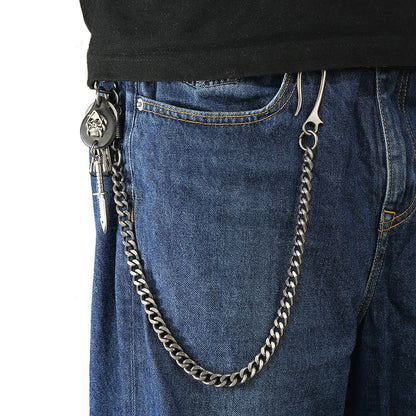 Ghost Bayonet Dagger Pendant Jeans Waist Chain — side view