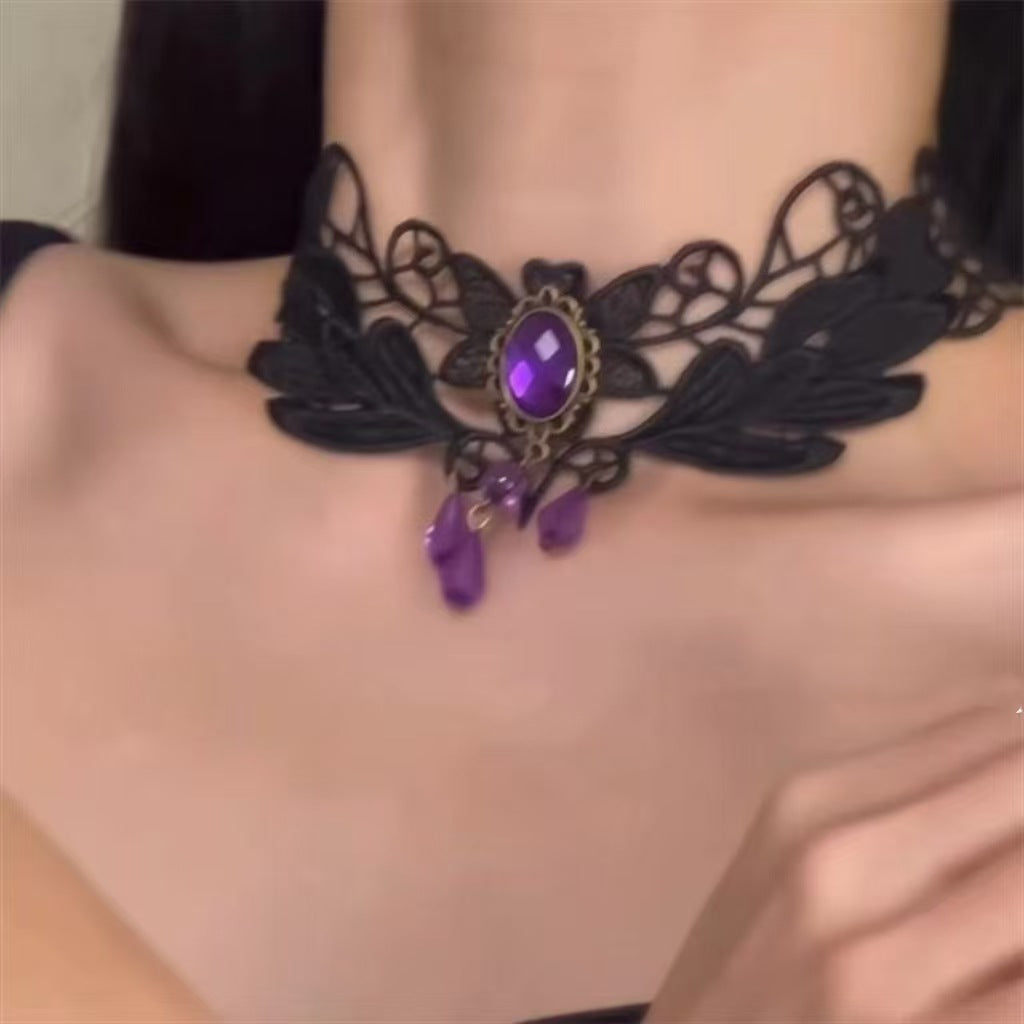 Gothic Vintage Lace Hollow-Out Necklace | Magic Stories