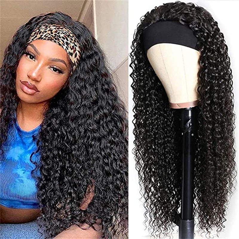 Black Small Curly Wig - Medium-Length Synthetic Hair — packaging