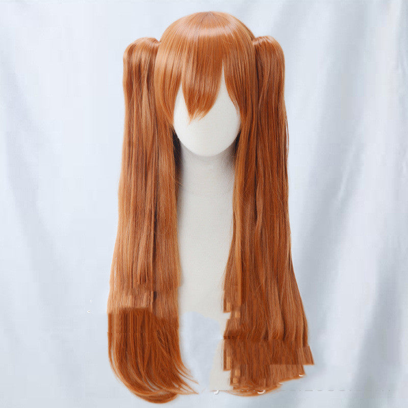 Double Ponytail Split Type High Temperature Silk Cosplay Wig — back view