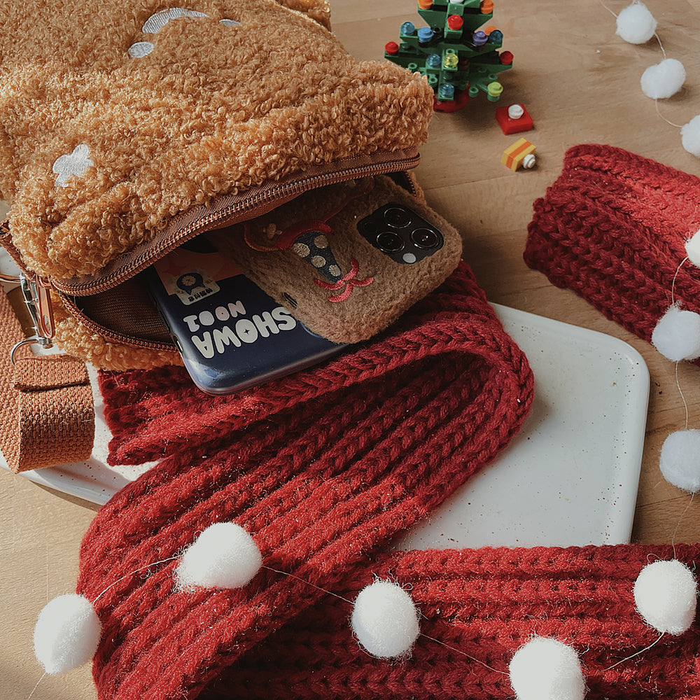 Gingerbread Bear Diagonal Plush Bag | Magic Stories