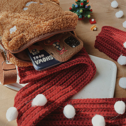 Gingerbread Bear Diagonal Plush Bag | Magic Stories