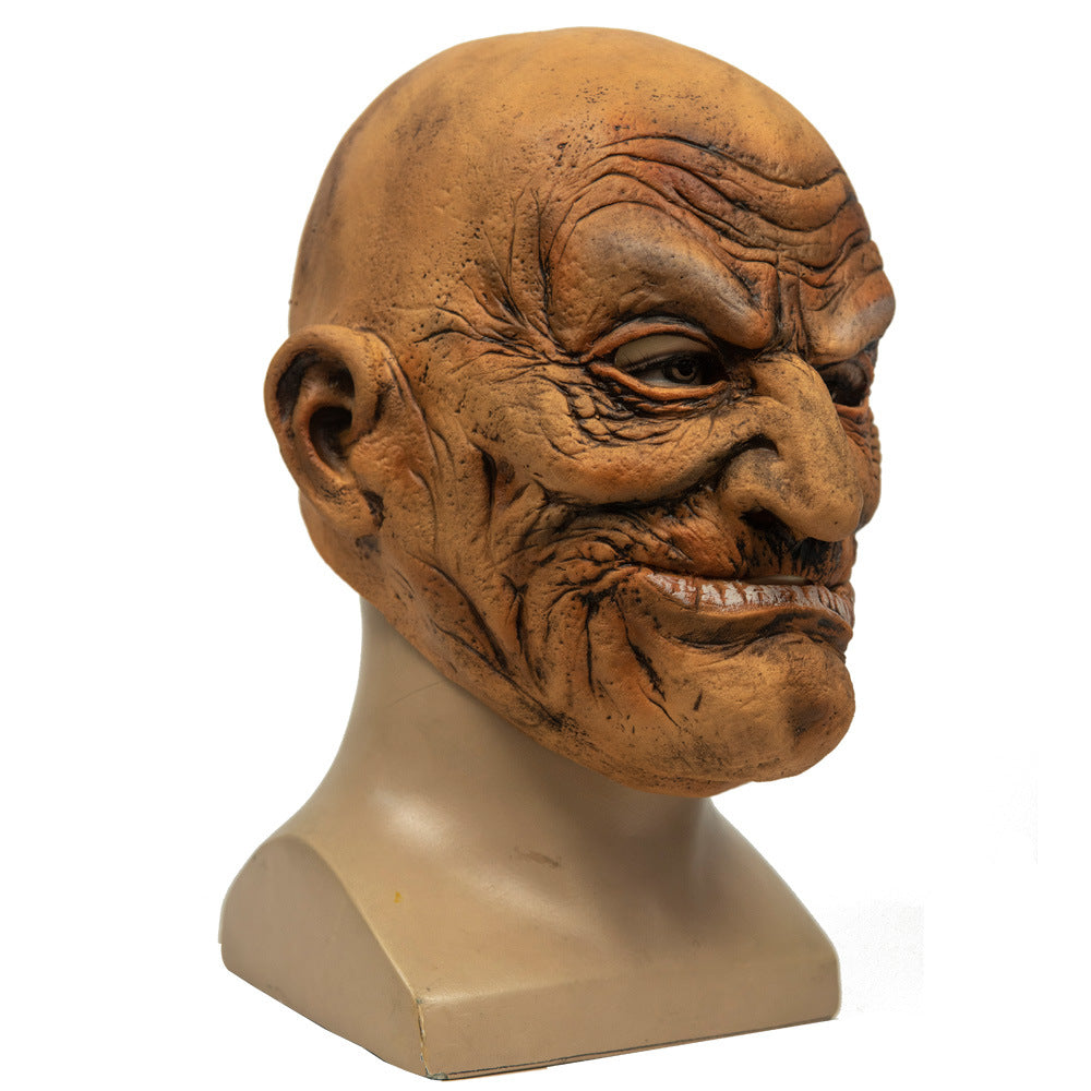Old Bald Man Halloween Party New Latex Mask Funny Horror Cosplay Masks Props — side view