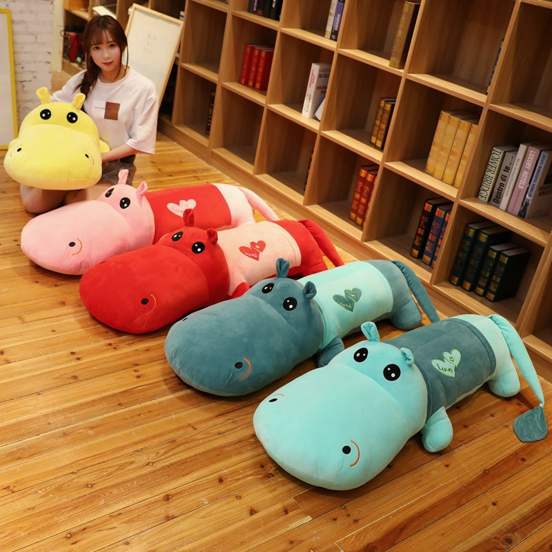 Hippo-shaped Long Pillow Plush Toy | Magic Stories
